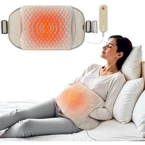 COMFIER Heating Pad for Back Pain Relief,Lower Back Massager with Heat with Hand Warmer Pocket,Extra-Large Size 61",Back Heating Pad for Period Cramps,Fast Heat Pad