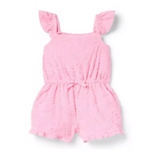 Girl Pinky Swear Palm Terry Palm Romper by Janie and Jack