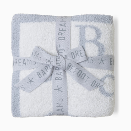 Barefoot Dreams CozyChic ABC Blanket - Ocean/Cream
