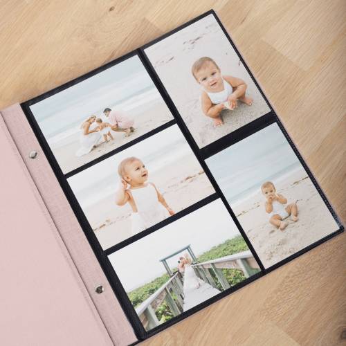 Baby Photo Album with Sleeves for 100-1000 4x6" / 10x15cm Photos | Custom Baby Slip In Photo Album | Personalized Linen Baby Memory Book