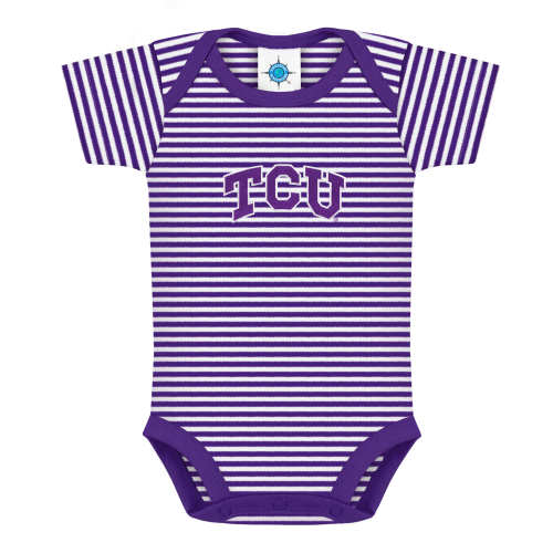TCU Horned Frogs Striped Bodysuit | College Baby