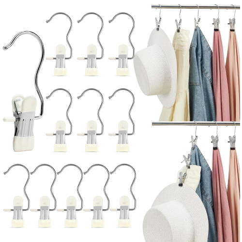 Cozymood 40 Pack Boot Hangers Clips for Closet, Legging Organizer for Closet, 360° Rotating Pants Hangers with Clips, Space Saving Hanger
