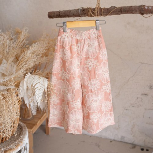 Lace Story Wide-Leg Pants - Blush