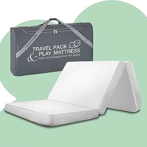 Amazon.com: Stock Your Home Foldable Travel Pack n Play Mattress Pad with Bag, Waterproof Portable Mini Crib Mattresses, Baby Bed Playpen Memory Foam Topper, Playard Pen Accessories, Traveling Case Included : Baby