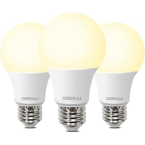A19 LED Light Bulbs, 60 Watt Equivalent LED Bulbs, Soft White 2700K, 800 Lumens, E26 Standard Base, Non-Dimmable, 8W Warm White LED Bulbs for Bedroom Living Room, 3 Pack