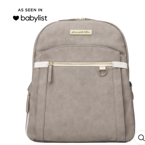 2-in-1 Provisions Breast Pump & Diaper Bag Backpack in Grey Matte Leatherette