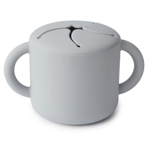 mushie Silicone Snack Cup | Spill Proof Food Container for Toddler and Baby (Stone)