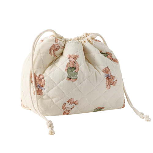 Soda Candy Makeup Bag Cotton Quilted Drawstring Cosmetic Bag with Canvas Coquette Aesthetic Cute Travel Toiletry Bag Travel Make Up Organizer Bag Drawstring Gift Bag for Women