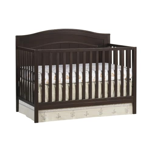 Oxford Baby North Bay 4-in-1 Convertible Crib, Espresso Brown, GreenGuard Gold Certified