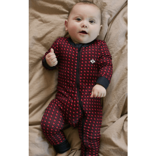 Baby Zip Up - Texas - Black & Red – BURLEBO