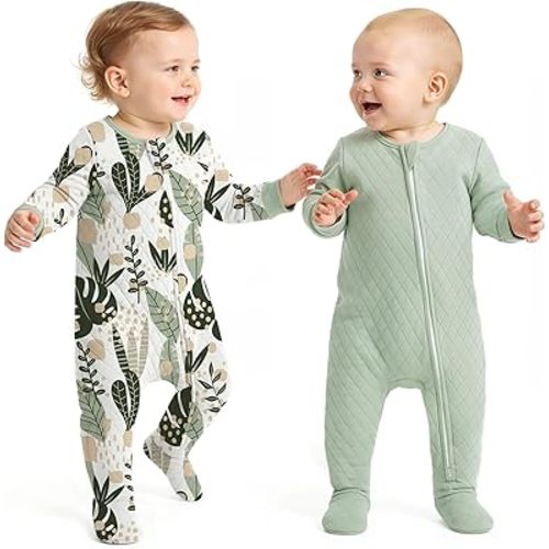 Yoofoss Baby Pajamas Organic Cotton Baby Sleepers for Newborn 0-3 3-6 6-9 Months Boys Girl Clothes Footed Pjs