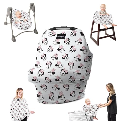 Milk Snob Original Disney 5-in-1 Cover, Minnie Mouse, Added Privacy for Breastfeeding, Baby Car Seat, Carrier, Stroller, High Chair, Shopping Cart, Lounger Canopy - Newborn Essentials, Nursing Top