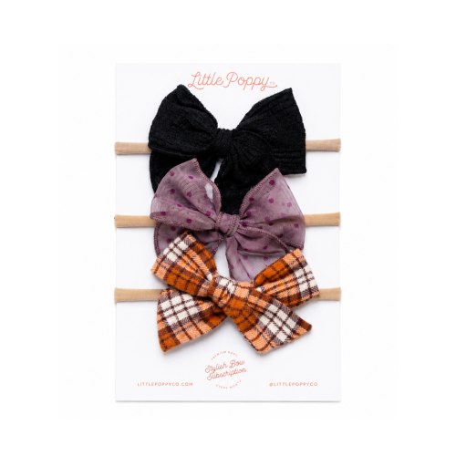 Stylish Three-Bow Subscription - Original Nylon Headband Set – Little Poppy Co.