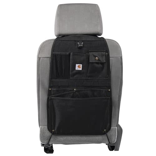 Carhartt Universal Nylon Duck Automotive Seat Back Organizer, Organization for Work and Kids, Black