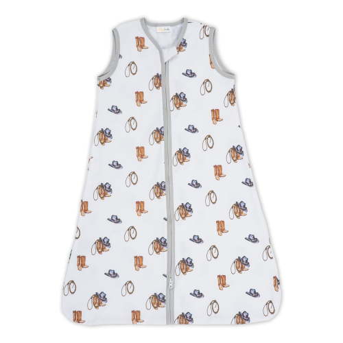 LollyBanks Baby Sleep Sack, 100% Organic Cotton Wearable Blanket , 2-Way Zipper Toddler Sleeping Sack , Western Cowboy Boot, 12-18 Months for Baby Girls and Boys