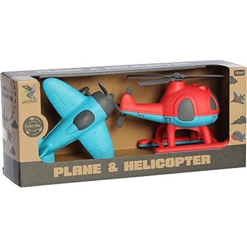 Aurora® Toys Versatile Wheatley™ Plane & Helicopter Toys - Imaginative Play - Unplugged Play - Blue 10 Inches