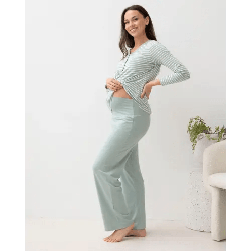 Maternity and Nursing Bamboo/Cotton Pyjama Set - Sage – Angel Maternity USA