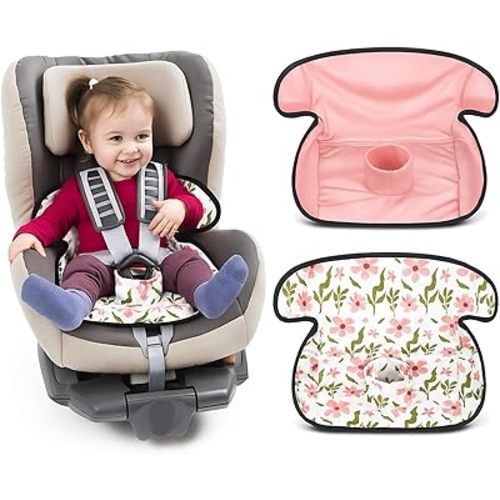 2 Pack Floral Car Seat Protector for Potty Training Waterproof Piddle Pad Cover from Spillages Nappy Leaks Toilet Training Anti Slip Backing Strollers Carseat Liner for Toddlers Babies