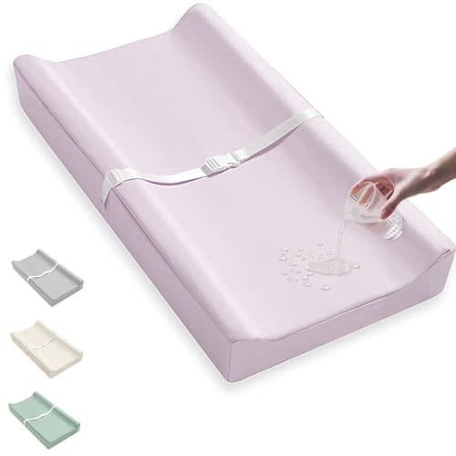Vegan Leather Baby Changing Pad Covers for Girl, Boy, Waterproof & Wipeable Soft Diaper Changing Mat Cover.Fits Standard Changing Pads with Dimensions of 32" x 16". (Pink)