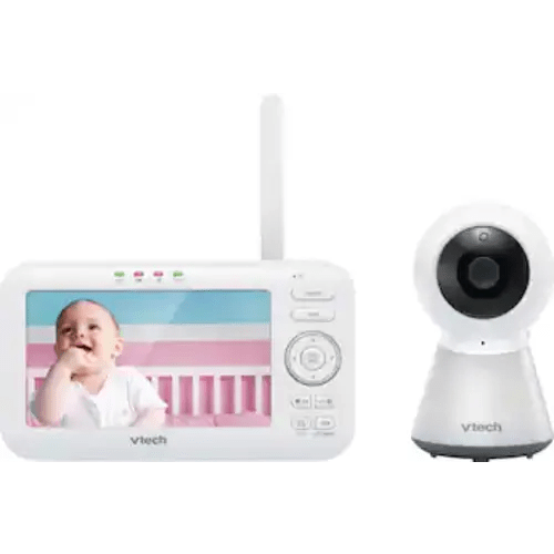 VTech - 5" Video Baby Monitor w/Adaptive Night Light - White