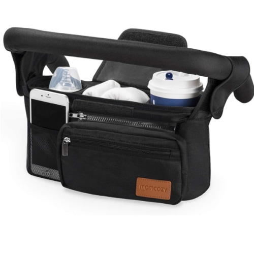 Momcozy Universal Stroller Organizer with Insulated Cup Holder Detachable Phone Bag & Shoulder Strap, Fits for Stroller like Uppababy, Baby Jogger, Britax, BOB, Umbrella and Pet Stroller