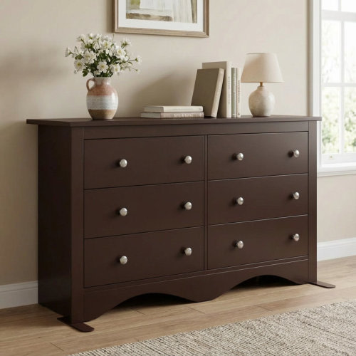 Ebern Designs 6-Drawer Dresser With Wave Base, Modern Finish & Reviews | Wayfair