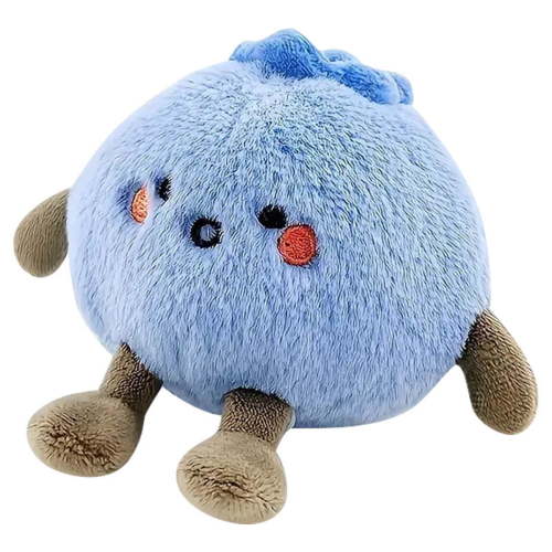 Blueberry Plush Toy Soft Stuffed Berry Doll Smiling Fruit Plushies Kids Educational Toy