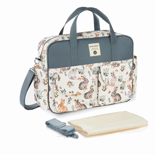 Kamay's Mummy Shoulder Bag Diaper Bag Chic Nappy Changing Bag Tote/Messenger Style Large with Changing Mat, Adjustable Straps