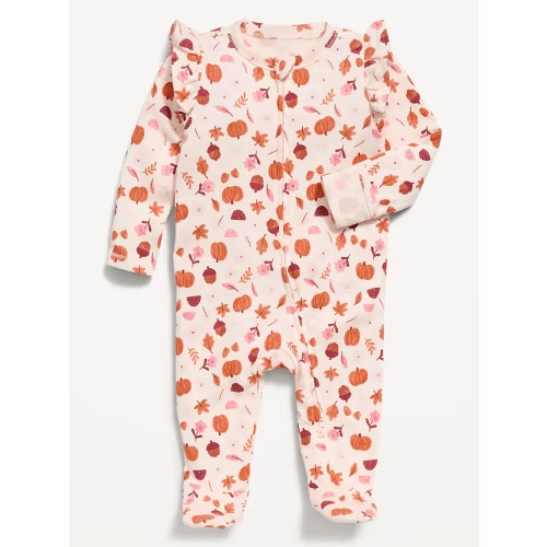 Pumpkin - 2-Way-Zip Sleep & Play Footed One-Piece for Baby