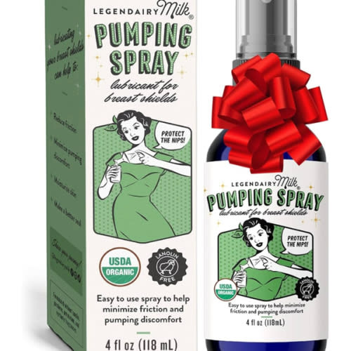 Legendairy Milk Pumping Spray 4 oz., Helps Sore Nipples & Clogged Ducts, Organic Lubricant for Breast Shields and Flanges, Vegan Breast Pump Spray, Natural & Lanolin-Free, Made in USA