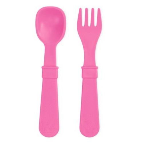 Re-Play 2pc Toddler Utensil Pair - Bright Pink