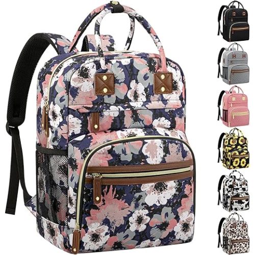Tenot Diaper Bag Backpack for Women with Insulated Pocket Floral Painting