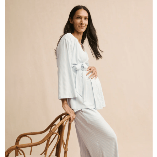 LAKE | Women | DreamModal Pajamas | Pencil Stripe Maternity Kimono Bundle