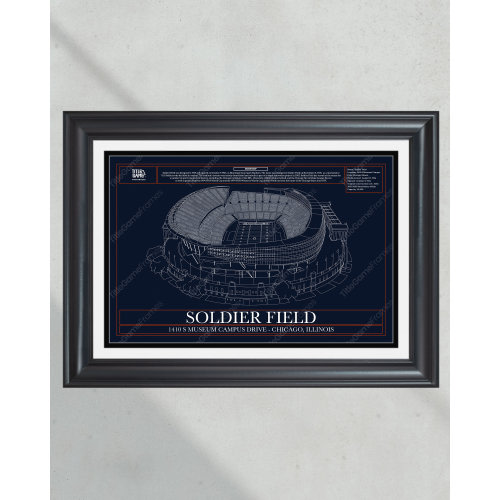 Chicago Bears Soldier Field Stadium Blueprint Football Print