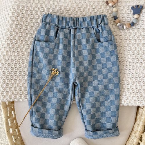 Baby Checkered Pattern Loose Pants