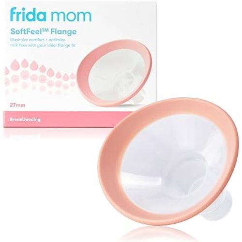 Frida Mom 2-in-1 Manual + Silicone Suction Breast Pump, 27mm Flange, Soft