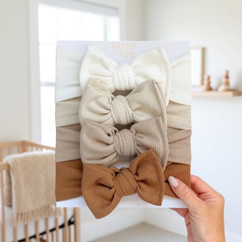 Everyday Neutrals | Waffle Baby Bow Bundle