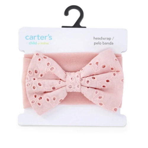 Carter's Child of Mine Baby Girls Texture Bow Headwrap, 1 Pack, Size 0-12M
