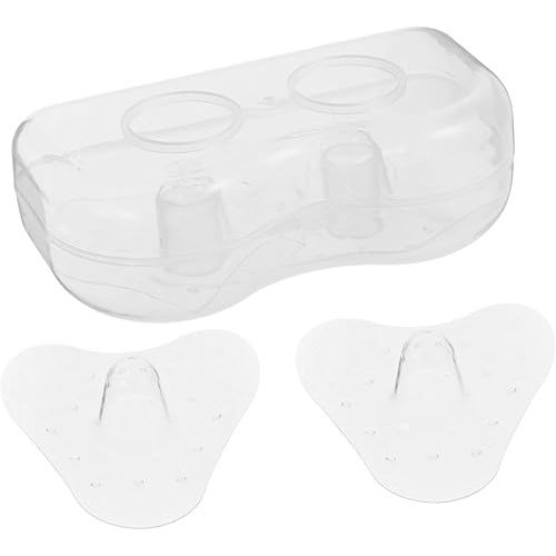 1 Pair Soft Triangular Silicone Breast Covers for Nursing Moms Discreet and Comfortable Nipple Protection with Storage Case for Breastfeeding Newborns