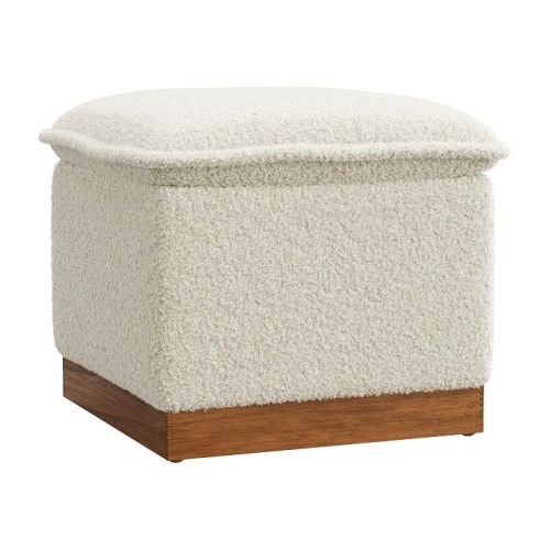 Paxton Ottoman Acorn Teddy Faux Fur Ivory