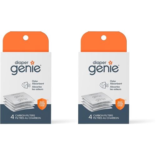 Diaper Genie Playtex Carbon Filter Refill Tray for Diaper Pails, 4 Count (Pack of 2)