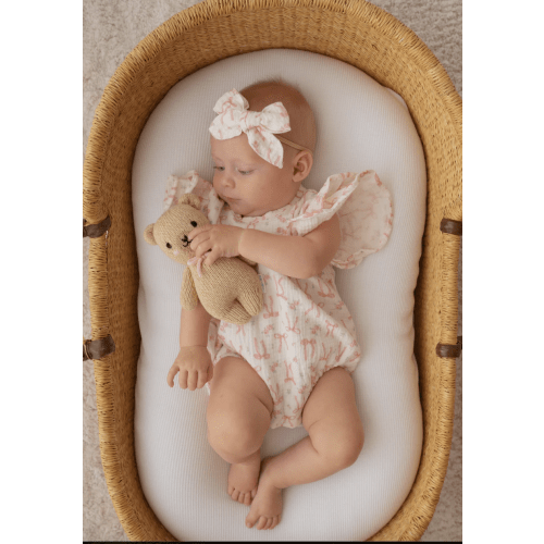 Frill Muslin Romper | Pink Bow Floral