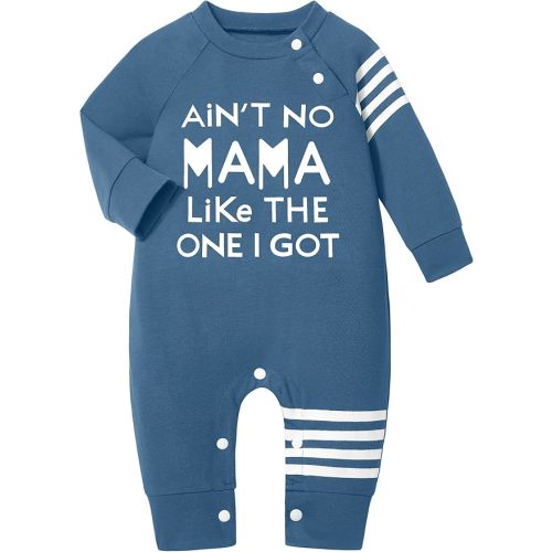 Baby Boy Clothes Infant Mamas Print Romper Stripe Sleeve Outfits Fall Winter Baby Clothing Jumpsuit