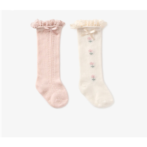 Floral Knee-high Non Slip Baby Socks 2 pack – Elegant Baby