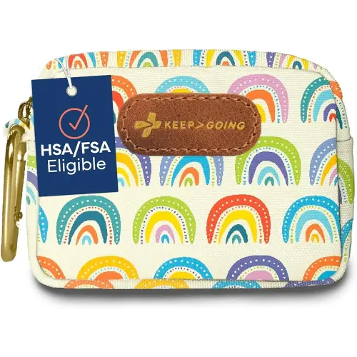 KeepGoing Small Travel First Aid Kit Kids – 60 Pc. Mini First Aid Kit for Purse, Diaper Bag, & Backpack with Latex-Free Bandages – 4 Oz., & 4.5 x 3.5 x 2 in, TSA-Approved