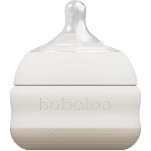 Babaloo Baby-Led Silicone Baby Bottle, Airless, Anti-Colic, 5oz Creme 1pk