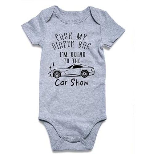 Amazon.com: Lovefairy Baby Bodysuit Short Sleeve Newborn Funny Romper Infant Outfits Unisex Boys Girls Clothes PACK MY DIAPER BAG I'M GOING TO THE Car Show 3-6 Months: Clothing, Shoes & Jewelry