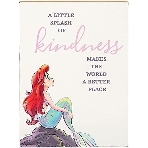 Disney Princess The Little Mermaid Ariel Wood Block Decor - A Little Splash of Kindness Makes The World a Better Place