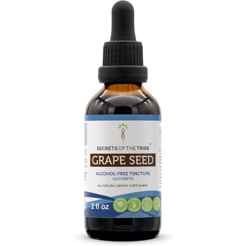 Secrets of the Tribe Grape Seed Tincture Alcohol-Free Liquid Extract, Grape (Vitis Vinifera) Dried Seed (2 FL OZ)