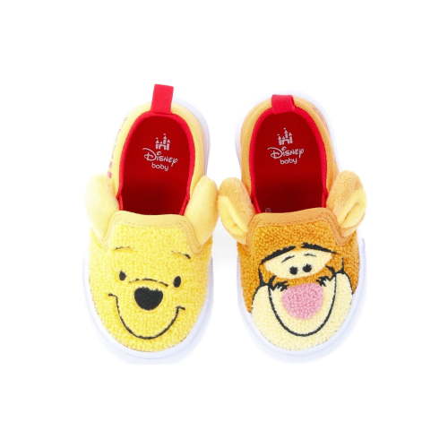 Winnie the Pooh Toddler Boys Canvas Slip On Sneakers with Tigger and Pooh Faces